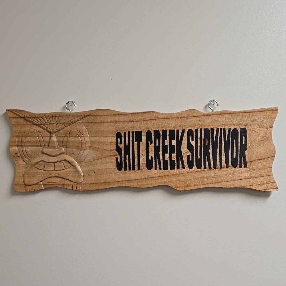 Wooden Wall Sign - Natural Brown